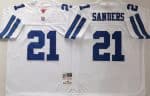 Dallas Cowboys #21 Deion Sanders White 1995 Throwback Jersey