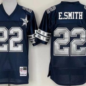 Dallas Cowboys #22 Emmitt Smith Navy 25th Throwback Jersey
