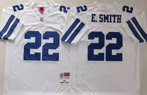 Dallas Cowboys #22 Emmitt Smith White 1994 Jersey