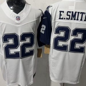 Dallas Cowboys #22 Emmitt Smith White Throwback FUSE Vapor Jersey