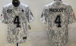Dallas Cowboys #4 Dak Prescott Limited Arctic Camo 2024 Salute to Service Jersey