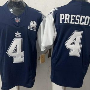 Dallas Cowboys #4 Dak Prescott Limited Navy Throwback FUSE Vapor Jersey