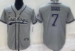 Dallas Cowboys #7 Trevon Diggs Gray Baseball Jersey