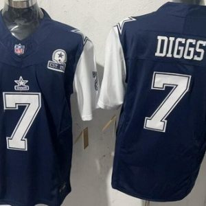 Dallas Cowboys #7 Trevon Diggs Limited Navy Throwback FUSE Vapor Jersey