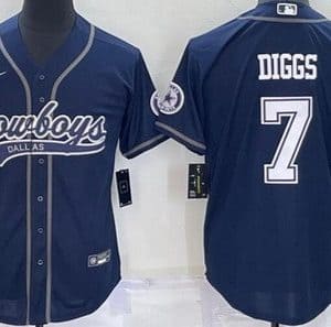 Dallas Cowboys #7 Trevon Diggs Navy Baseball Jersey