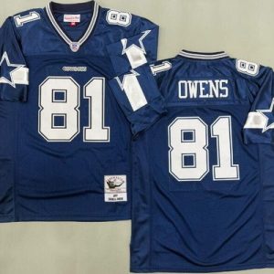 Dallas Cowboys #81 Terrell Owens Navy 2007 Throwback Jersey