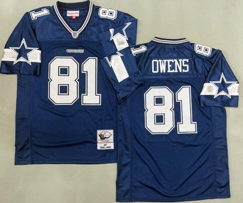 Dallas Cowboys #81 Terrell Owens Navy 2007 Throwback Jersey