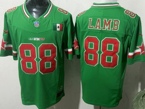 Dallas Cowboys #88 CeeDee Lamb Limited Green Mexico Fashion FUSE Vapor Jersey