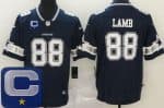Dallas Cowboys #88 CeeDee Lamb Limited Navy Captain Patch Vapor Jersey