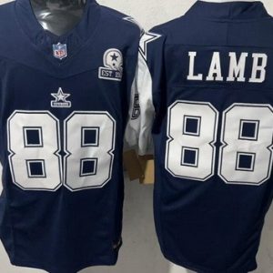 Dallas Cowboys #88 CeeDee Lamb Limited Navy Throwback FUSE Vapor Jersey