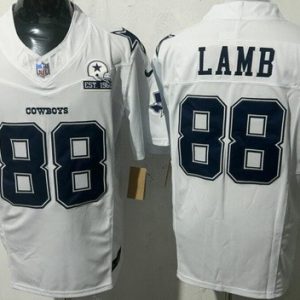 Dallas Cowboys #88 CeeDee Lamb Limited White Est 1960 Patch FUSE Vapor Jersey