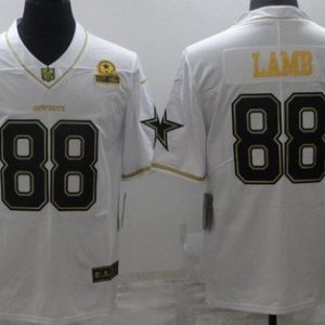 Dallas Cowboys #88 CeeDee Lamb Limited White Gold 60th Anniversary Vapor Jersey