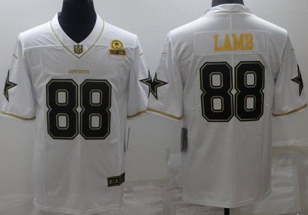 Dallas Cowboys #88 CeeDee Lamb Limited White Gold 60th Anniversary Vapor Jersey