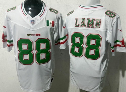 Dallas Cowboys #88 CeeDee Lamb Limited White Mexico Fashion FUSE Vapor Jersey