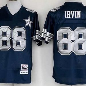 Dallas Cowboys #88 Michael Irvin Navy 25th Throwback Jersey