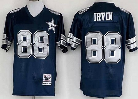 Dallas Cowboys #88 Michael Irvin Navy 25th Throwback Jersey