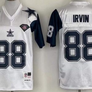 Dallas Cowboys #88 Michael Irvin White 1992 Throwback Jersey