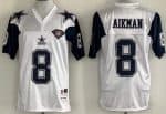Dallas Cowboys #8 Troy Aikman White 1992 Throwback Jersey