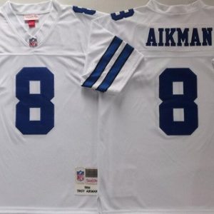 Dallas Cowboys #8 Troy Aikman White 1994 Jersey