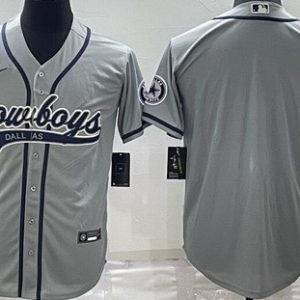 Dallas Cowboys Blank Gray Baseball Jersey