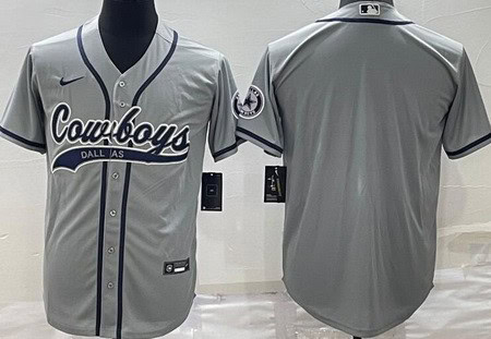 Dallas Cowboys Blank Gray Baseball Jersey