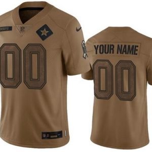 Dallas Cowboys Customized Brown 2023 Salute To Service Jersey