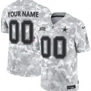Dallas Cowboys Customized Limited Arctic Camo 2024 Salute to Service Jersey