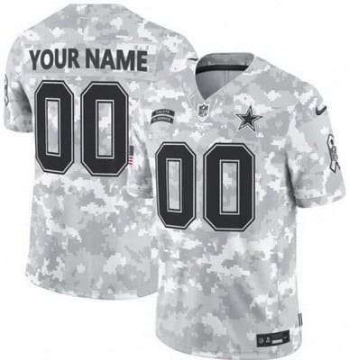 Dallas Cowboys Customized Limited Arctic Camo 2024 Salute to Service Jersey