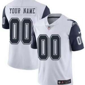 Dallas Cowboys Customized Limited White Rush Color Jersey