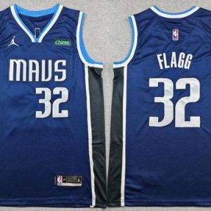 Dallas Mavericks #32 Cooper Flagg Navy Statement Sponsor Swingman Jersey