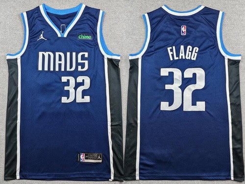 Dallas Mavericks #32 Cooper Flagg Navy Statement Sponsor Swingman Jersey
