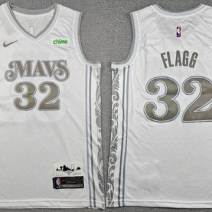Dallas Mavericks #32 Cooper Flagg White 2024 City Sponsor Swingman Jersey