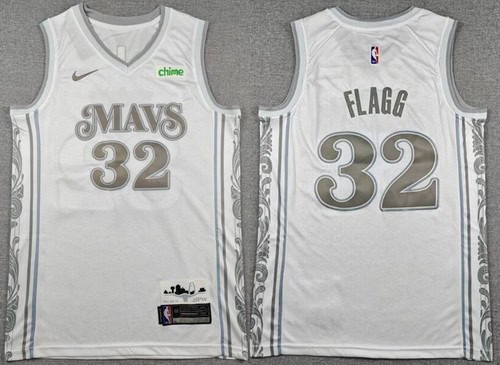 Dallas Mavericks #32 Cooper Flagg White 2024 City Sponsor Swingman Jersey