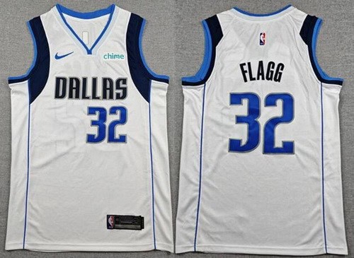 Dallas Mavericks #32 Cooper Flagg White Sponsor Swingman Jersey