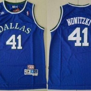 Dallas Mavericks #41 Dirk Nowitzki Blue Hollywood Classic Swingman Jersey