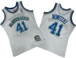Dallas Mavericks #41 Dirk Nowitzki White 1998 Throwback Swingman Jersey