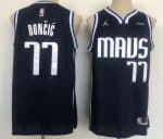 Dallas Mavericks #77 Luka Doncic Navy 2022 Statement Icon Sponsor Swingman Jersey