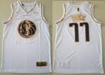 Dallas Mavericks #77 Luka Doncic White Gold Icon Sponsor Swingman Jersey