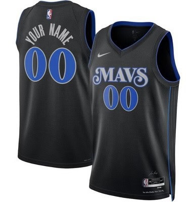 Dallas Mavericks Custom Black 2023 City Icon Heat Press Jersey