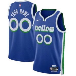 Dallas Mavericks Custom Blue 2022 City Icon Heat Press Jersey