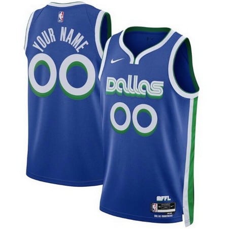 Dallas Mavericks Custom Blue 2022 City Icon Heat Press Jersey