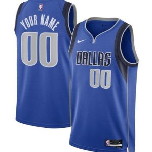 Dallas Mavericks Custom Blue Icon Heat Press Jersey