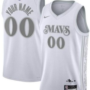 Dallas Mavericks Custom White 2024 City Heat Press Jersey