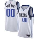 Dallas Mavericks Custom White Icon Heat Press Jersey