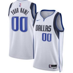 Dallas Mavericks Custom White Icon Heat Press Jersey