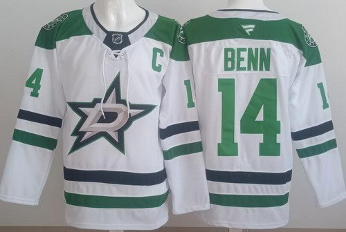 Dallas Stars #14 Jamie Benn White Authentic Jersey