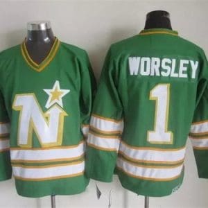 Dallas Stars #1 Gump Worsley Green Retro Jersey