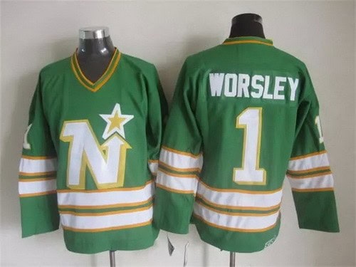 Dallas Stars #1 Gump Worsley Green Retro Jersey