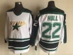 Dallas Stars #22 Brett Hull White Black Throwback Jersey