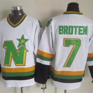 Dallas Stars #7 Neal Broten White Throwback Jersey